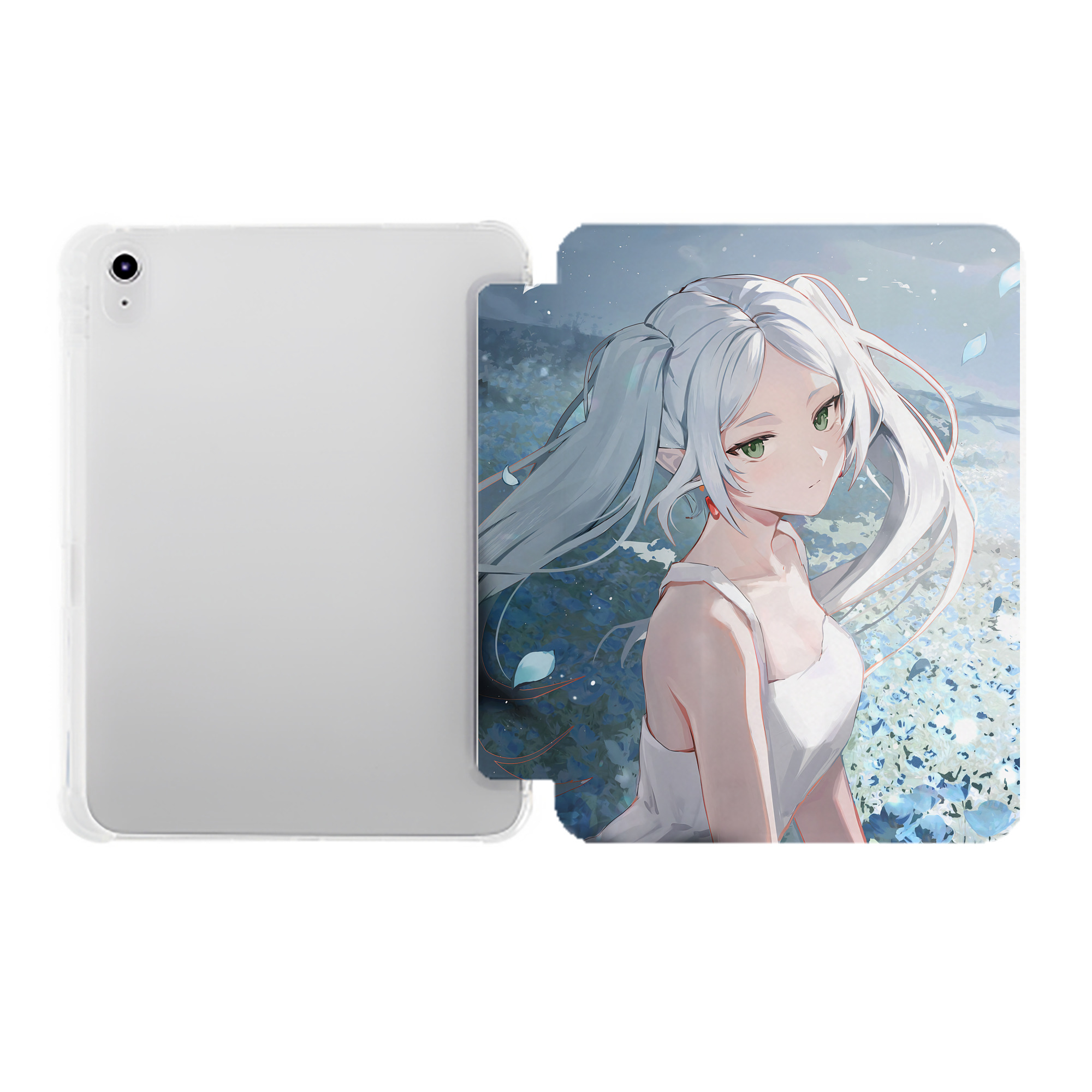 （画像用） 葬送のフリーレン Frieren IPad ケース ペン収納付き 三つ折りスタンド PUレザー×シリコン 対応機種9.5/10.5/10.9インチ
